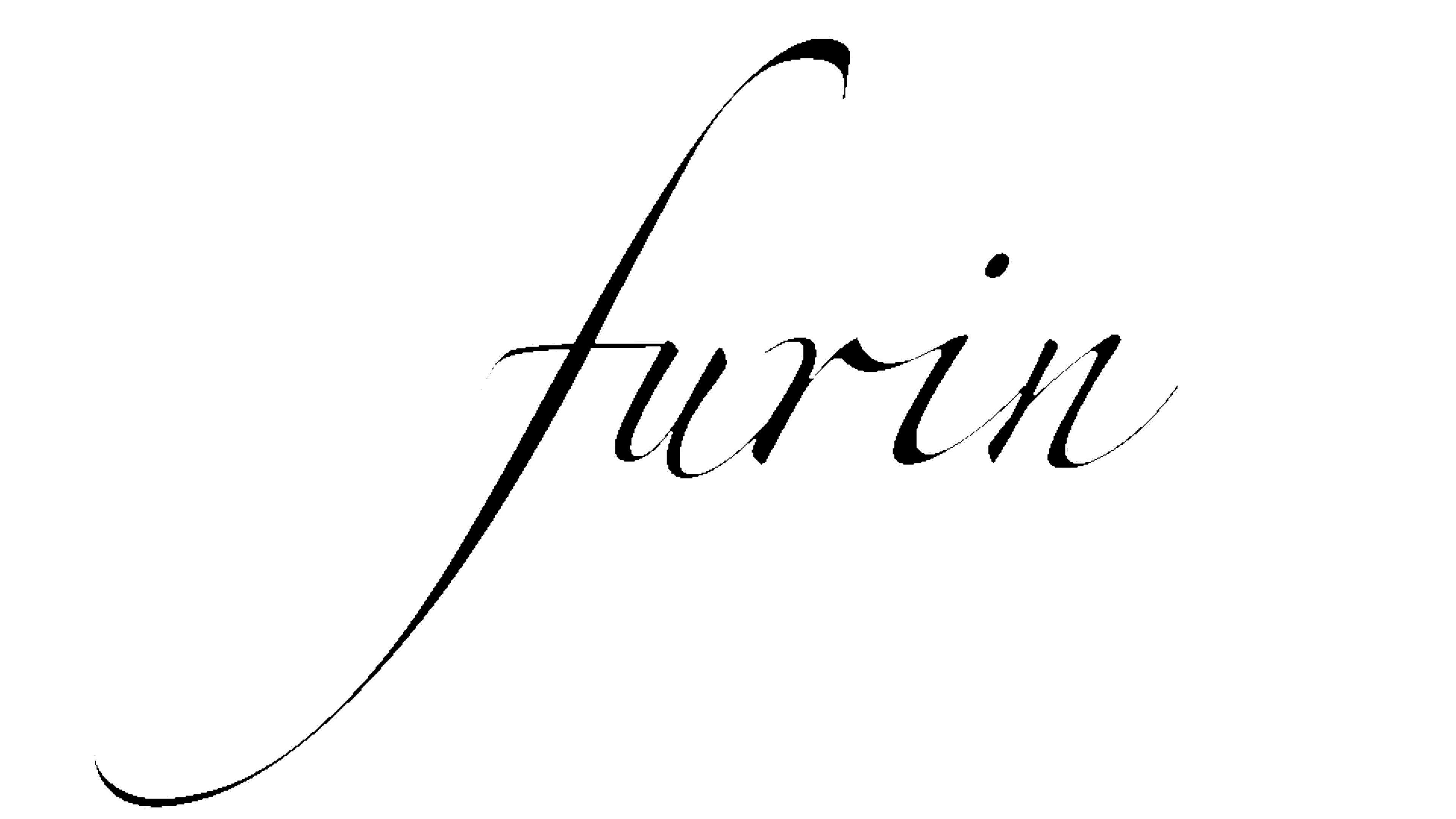 cursive letters that say furin in black 